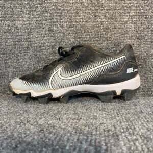 NIKE BASEBALL CLEATS YOUTH 4 ALPHA HUARACHE MOLDED BLACK WHITE